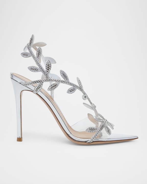 AREA x Sergio Rossi Sculpted Bow Ankle-Strap Cocktail