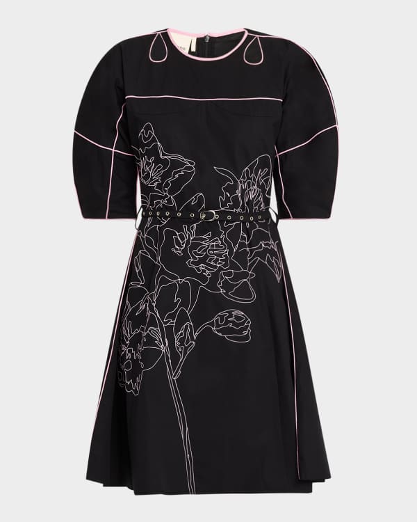 Parker Marin Long Sleeve Jacquard Wrap Dress Neiman Marcus