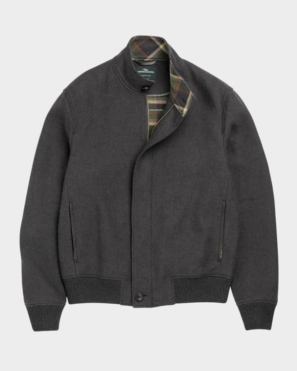 Burberry Men's Wool Military Bomber Jacket | Neiman Marcus