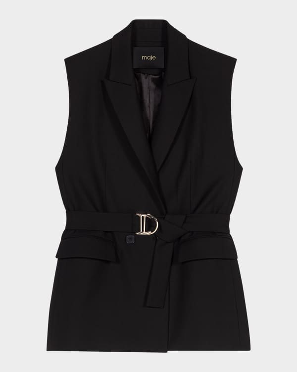 Maje Violetta Belted Tweed Blazer | Neiman Marcus