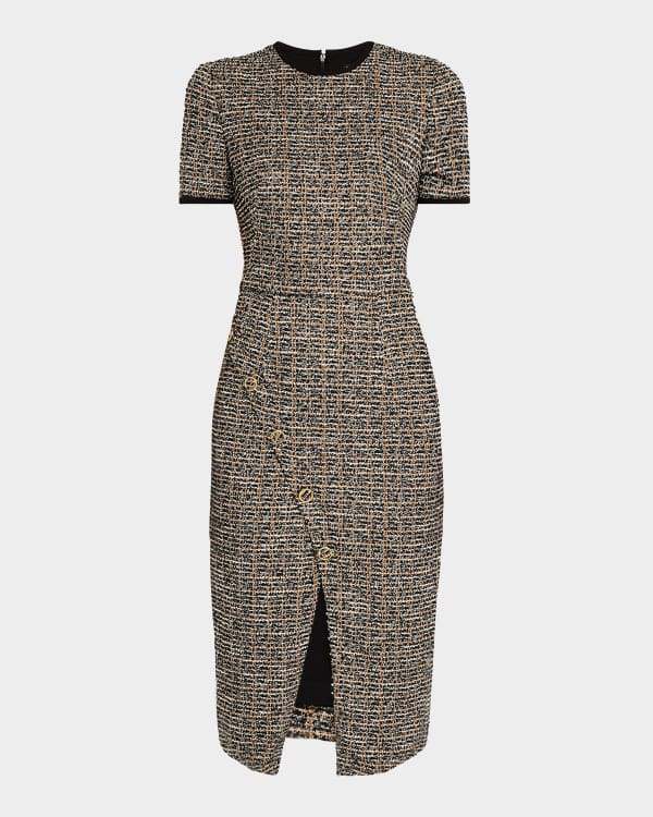 Leota Alyssa Plaid Sleeveless Asymmetric Shift Dress Neiman Marcus
