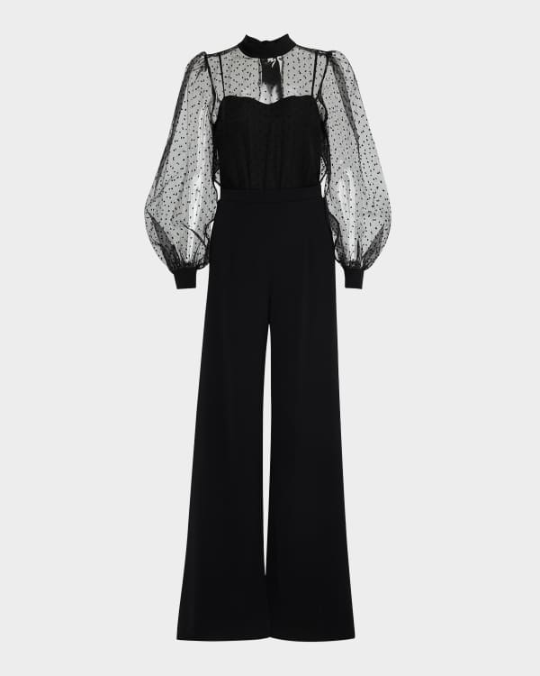 Black Halo Straight Leg Jumpsuit w Pockets Neiman Marcus