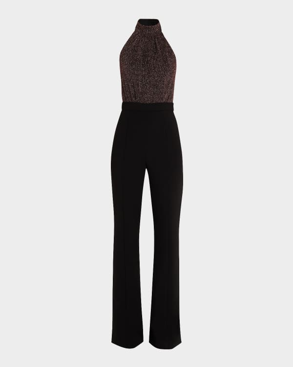 SHO by Tadashi Shoji Sleeveless Cutout Sequin Jumpsuit Neiman Marcus