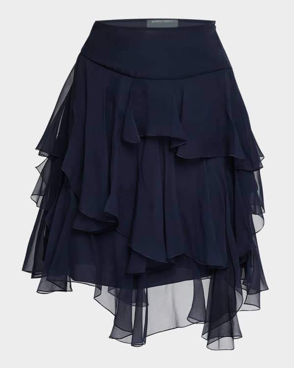 スカート BERNADETTE Women Mini Skirts PS25 RTW SKIRT BER 103 BLUE BERNADETTE Taffeta Mini Skirt w/ Bow Detail | Neiman Marcus
