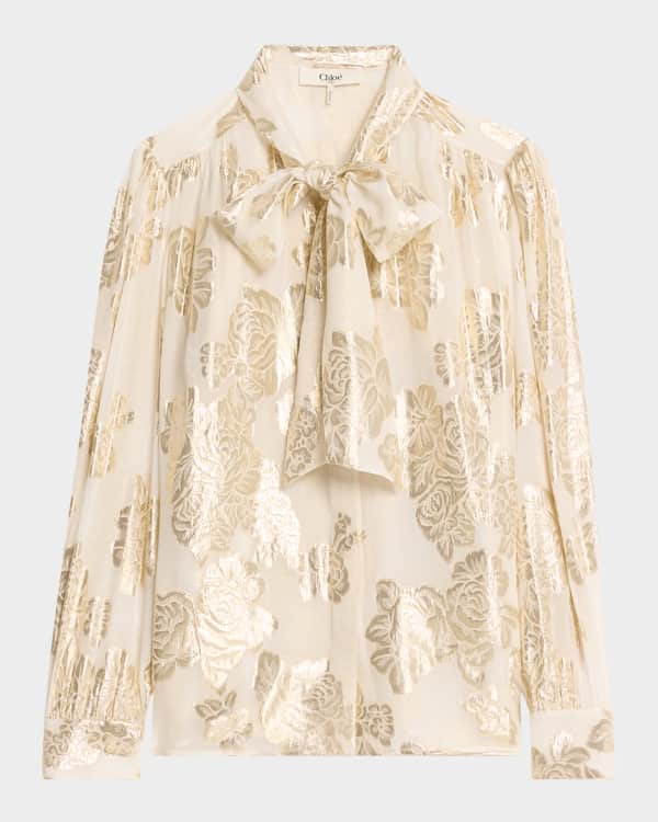 Dries Van Noten Carasi Embellished Mesh Panel Top | Neiman