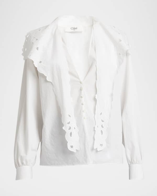 Tシャツ・カットソー Zimmermann SS25 ACACIA BILLOW BLOUSE (2446TRS252 CRMPNKMUL) Zimmermann Acacia Billow Blouse - White | 2446TRS252CRMPNKMUL