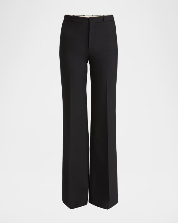 パンツ Etro Black Palazzo Pants In Lana Jacquard Etro Jacquard Flared Trousers | Neiman Marcus