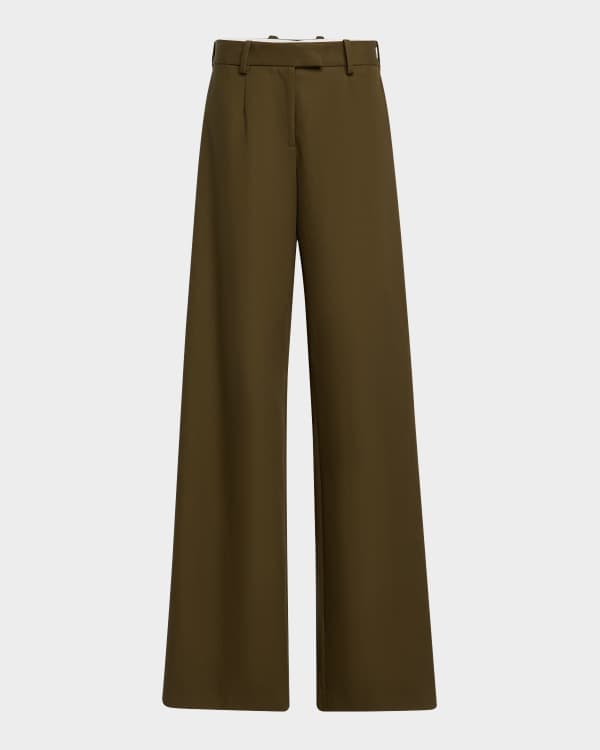 パンツ BURBERRY MADGE WOOL WIDE-LEG PANTS loulou-studio-wool-blend-twill