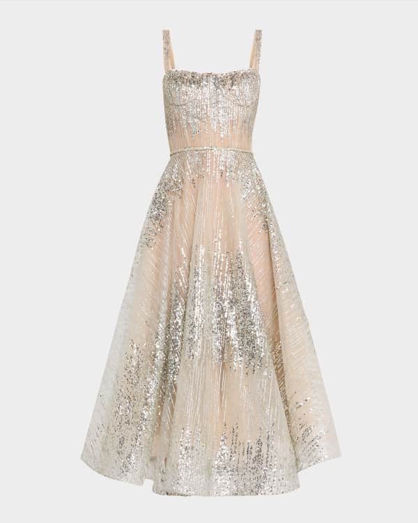 Likely Reese Floral Sequined Cocktail Dress Neiman Marcus