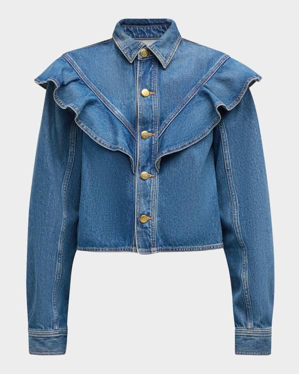 MM6 Maison Margiela Deconstructed Denim Sports Jacket | Neiman Marcus