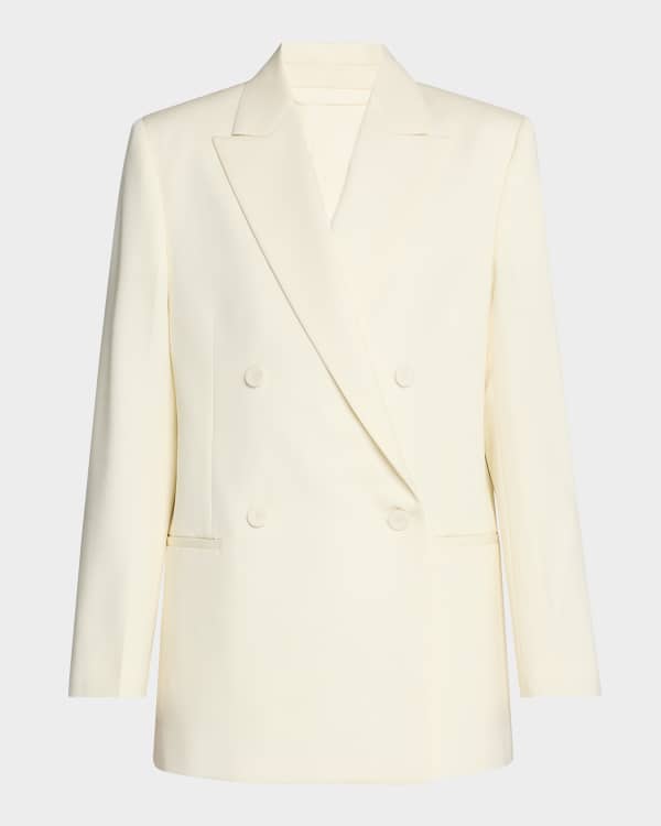 Victoria Beckham Double-Breasted Cropped Blazer Jacket