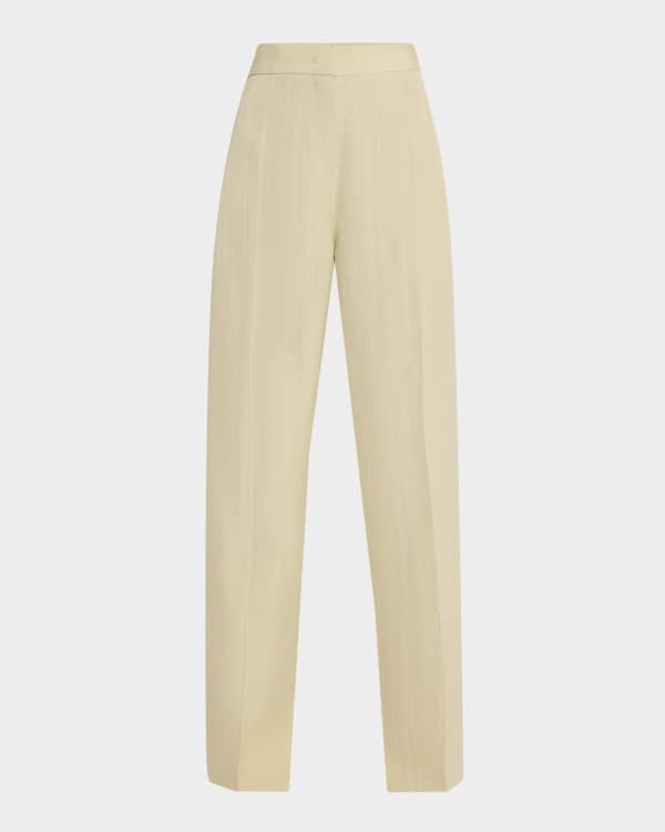 Peter Do Straight-Leg Trousers with Front Slit | Neiman Marcus