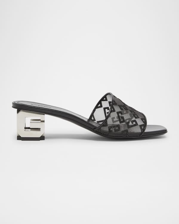 Fendi logo pearly slide mule clearance