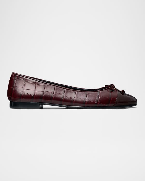 Tory Burch Georgia Leather Medallion Ballerina Flats Neiman Marcus