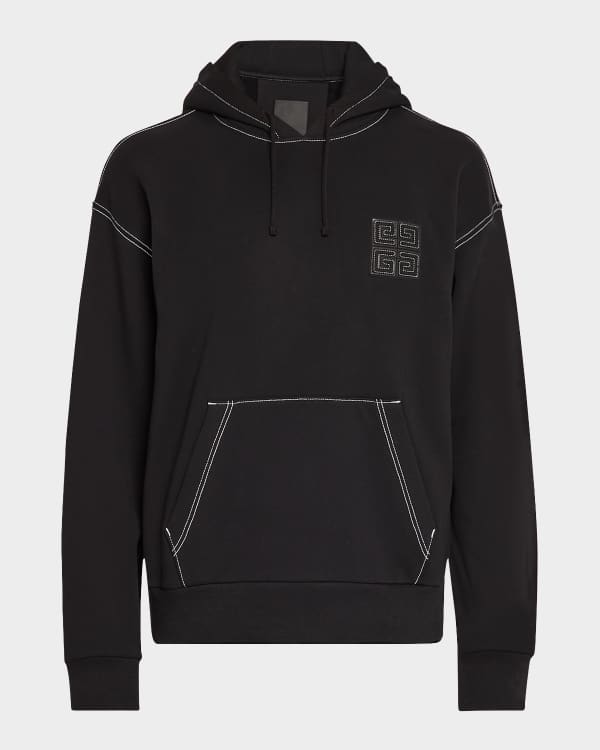 Givenchy Men's Destroyed Double-Layer Logo Hoodie | Neiman Givenchy Men's Destroyed Double-Layer Logo Hoodie | Neiman