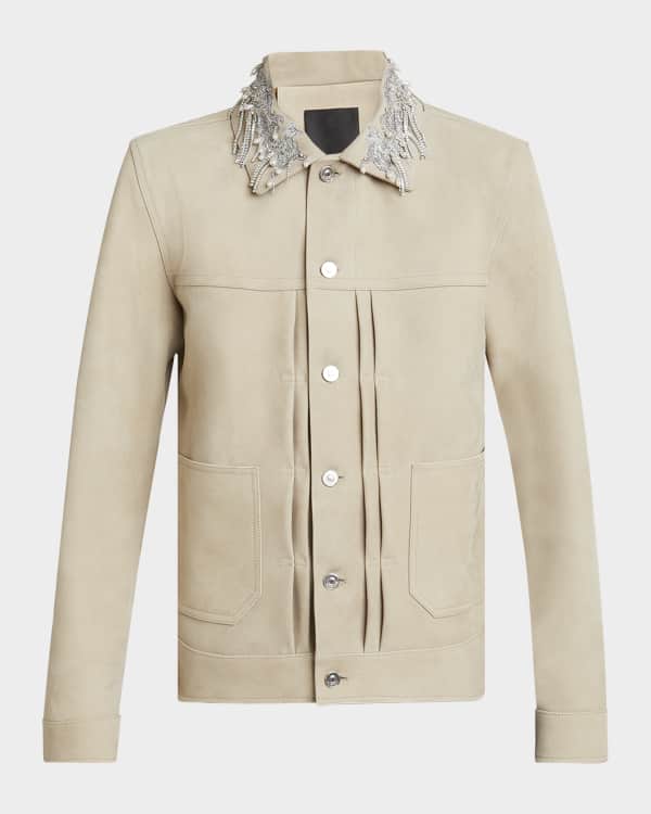 Givenchy Men's 4G Sequined Denim Work Jacket | Neiman Marcus