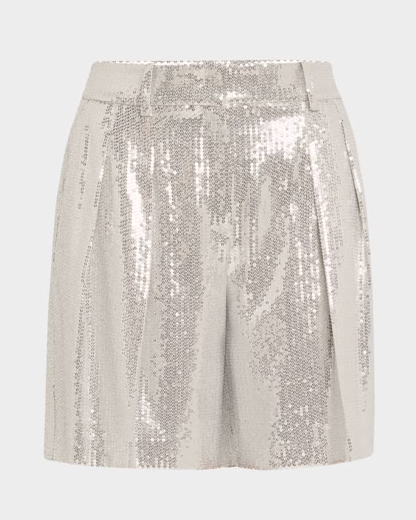 ショートパンツ BALMAIN Sequined shorts Balmain 6-Button Sequined Stripe Shorts | Neiman Marcus