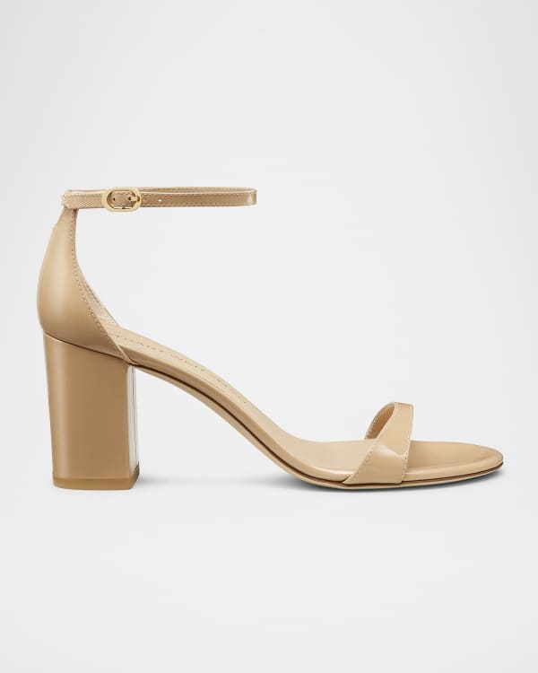 Stuart Weitzman Nudistcurve Suede Block Heel Sandals Neiman Marcus