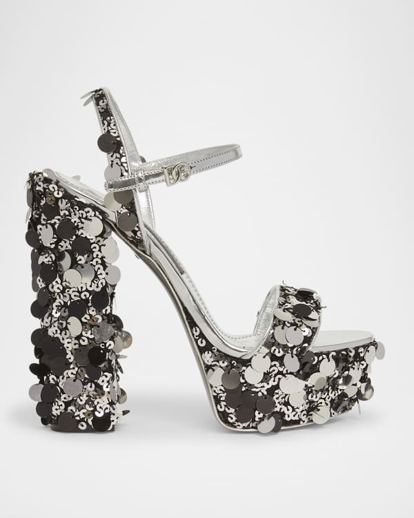 Dolce&Gabbana Keira Polka Dot Bow Platform Sandals | Neiman