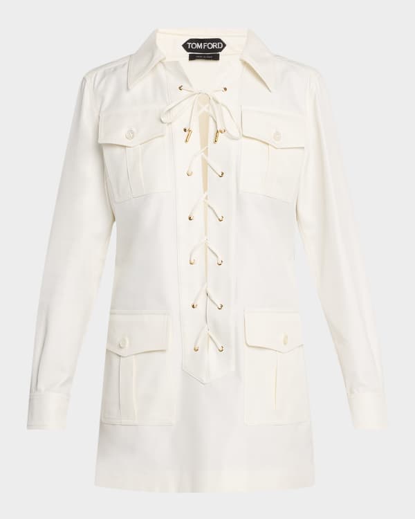 ワンピース JW ANDERSON White Cotton Shirt Mini Dress JW Anderson Double Layer Mini Shirtdress | Liberty