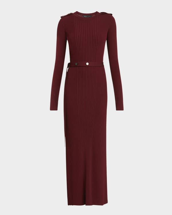 Isabel Marant Zael Zip-Up Wool Knit Midi Dress | Neiman Marcus