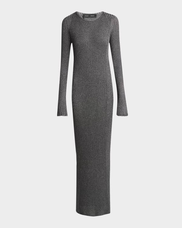 パリコレクション Khaite Jago Marcus Neiman | Dress Sweater Rib PLeated-Hem ワンピース