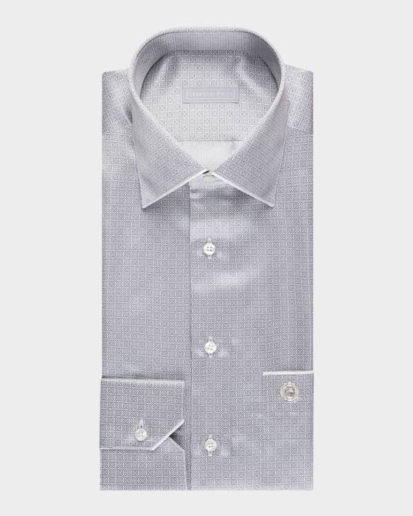 Stefano Ricci Men's Gingham Check-Print Egyptian Cotton Dress Shirt |  Neiman Marcus