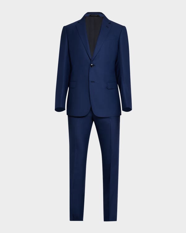2024新発 Giorgio Armani Men's Super 150s Striped Peak-Lapel Classic スーツ