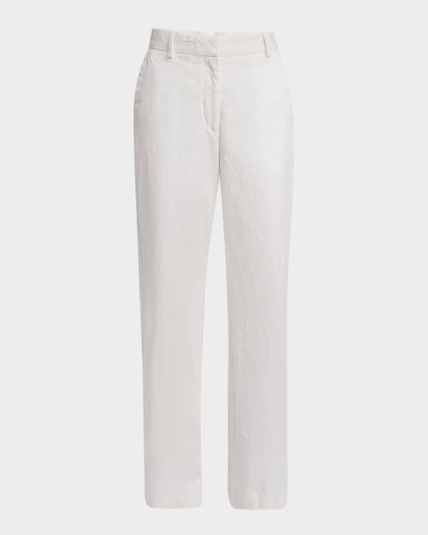 Khaite Trenton Pleated Straight-Leg Pull-On Pants | Neiman
