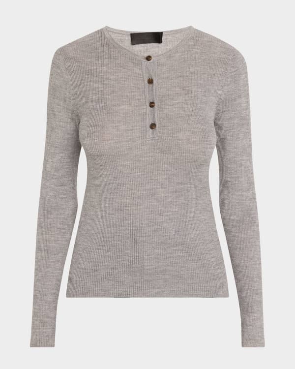Vince button cuff mock neck cheap