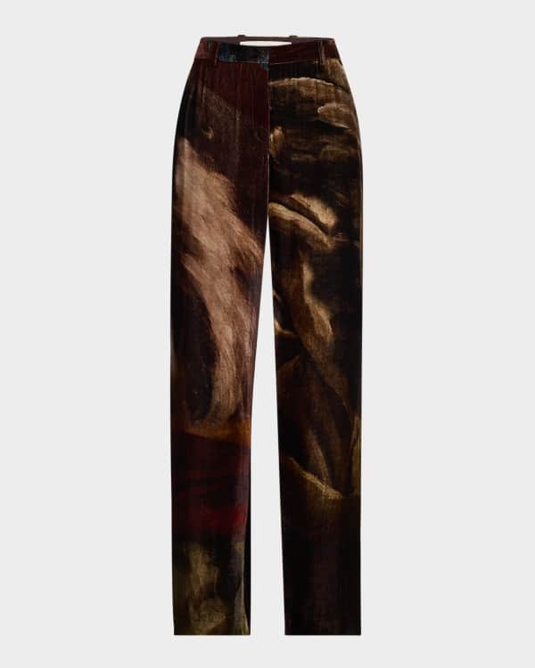 Theory Velvet Relax Straight Leg Pants Neiman Marcus