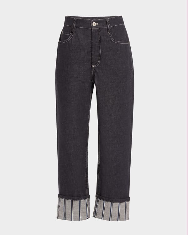 【日本製】 Erdem Nathaniel Marcus Neiman | Jeans Rolled-Hem Floral-Print パンツ