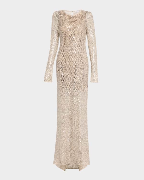 関税込BRUNELLO CUCINELLI モニール ロングドレス Organza dress with monili for Woman in White | Brunello