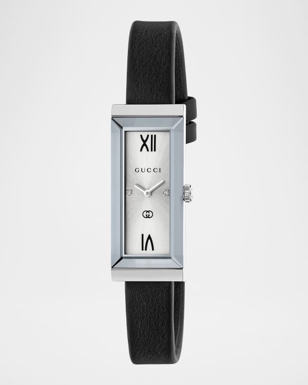 Gucci 34mm 25H Quartz Watch with Leather Strap, Red | Neiman Marcus