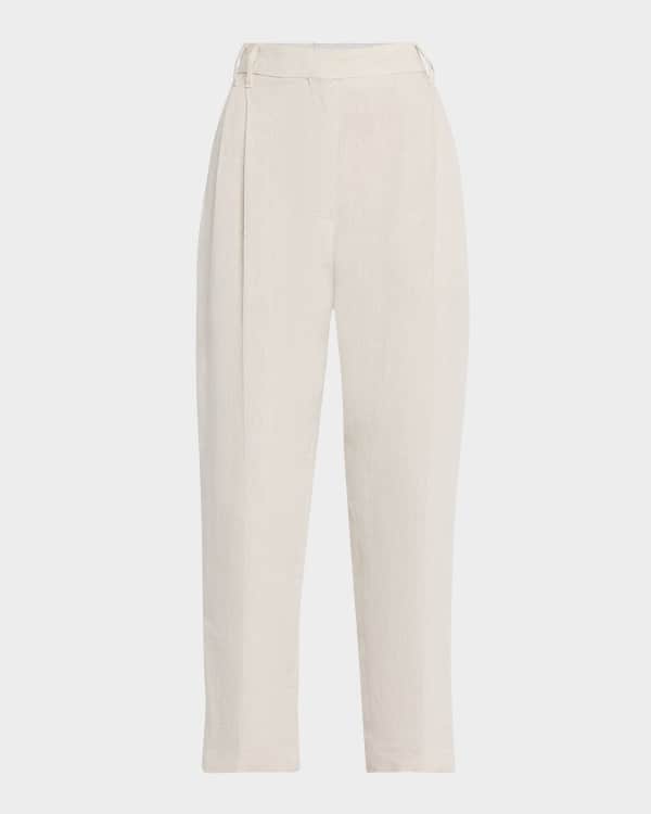 THE ROW Adelie High-Rise Slit-Hem Capri Pants | Neiman Marcus