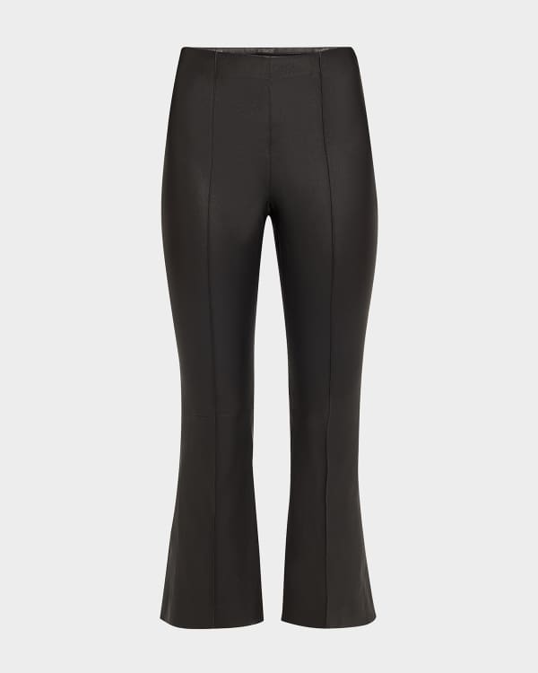 Toteme Five-Pocket Leather Tapered-Leg Trousers | Neiman Marcus Toteme Five-Pocket Leather Tapered-Leg Trousers | Neiman Marcus