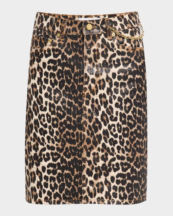 Ganni A-Line Denim Midi Skirt | Neiman Marcus