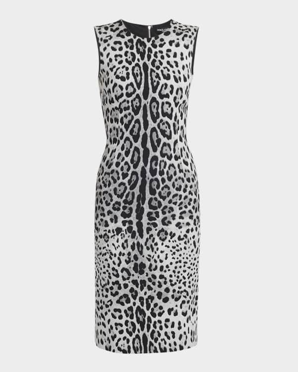 Dolce&Gabbana Cherry-Print Sleeveless Charmeuse Midi Dress