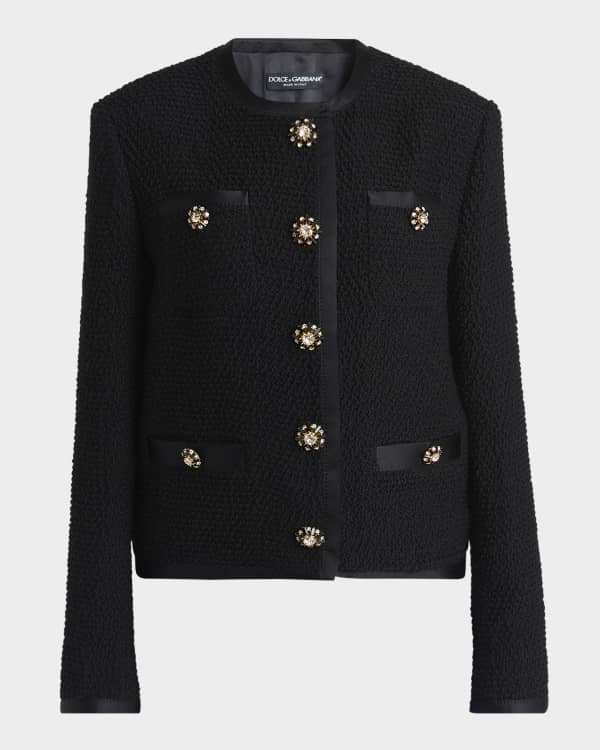 国内発送/送料関税込【VERSACE】 Informal Tweed Jacket Versace Fancy Tweed Sleeveless Informal Jacket | Neiman Marcus