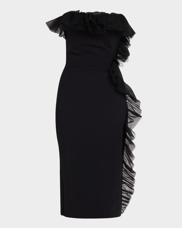 One shoulder mock ruffles bodycon dress online
