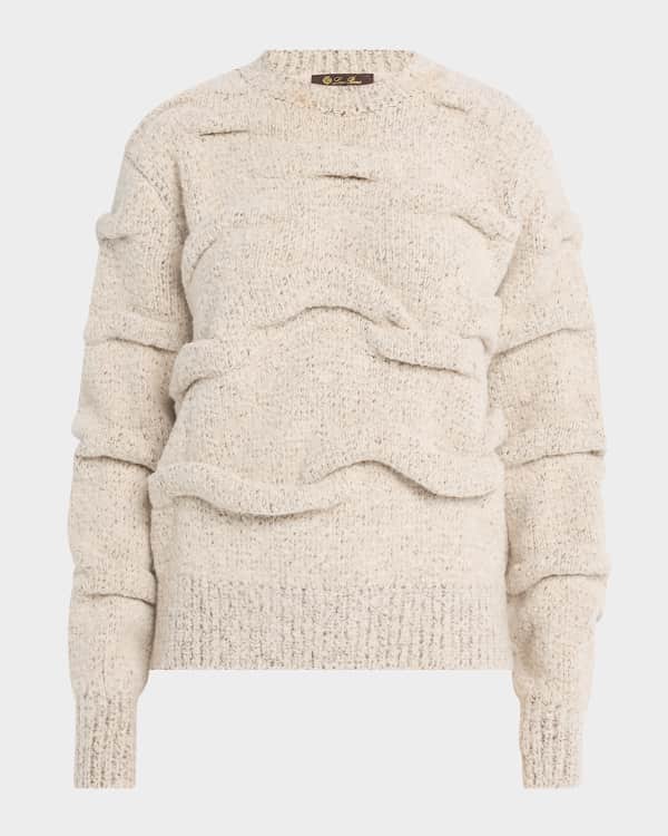 Loro Piana Cocooning Cozy Braids Cashmere Crewneck Sweater