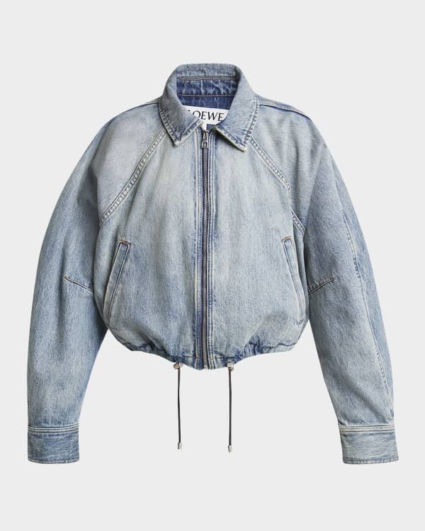 Loewe Collared Denim Trapeze Jacket | Neiman Marcus