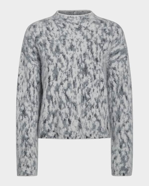 Vince button cuff mock neck top