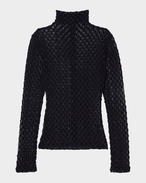Helmut Lang Draped Knit Turtleneck Top | Neiman Marcus