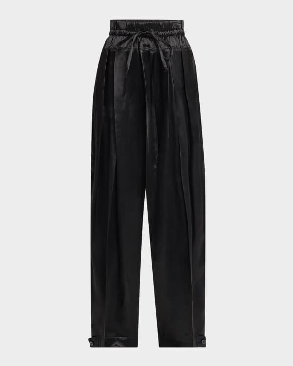 Bottega Veneta 3D Crisscross Jacquard Double-Pleated Wide Bottega Veneta 3D Crisscross Jacquard Double-Pleated Wide