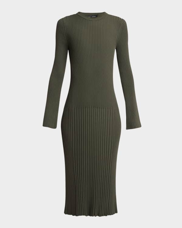 Isabel Marant Zael Zip-Up Wool Knit Midi Dress | Neiman Marcus