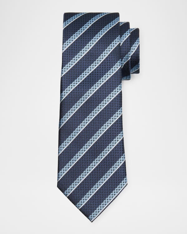 ZEGNA Men's Woven Triangle Silk Tie | Neiman Marcus