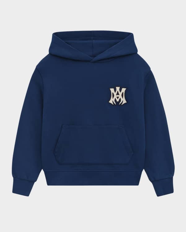 Amiri Kid's Logo Star Jersey Mesh Combo Hoodie, Size 4-12