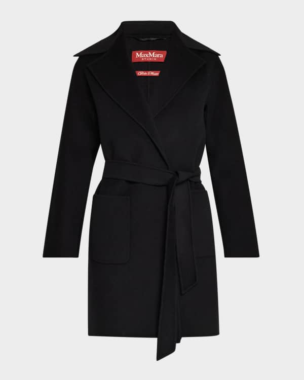 Max Mara Studio Pazzo Wrap-Front Cashmere Coat | Neiman Marcus