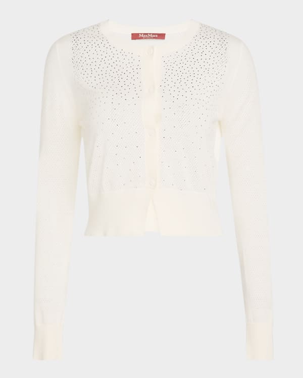 La Ligne Rib-Knit Crewneck Cardigan | Neiman Marcus